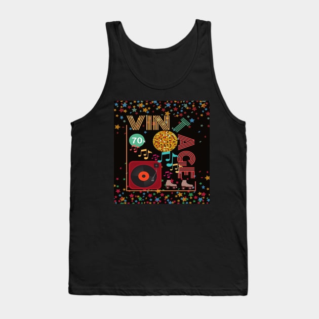 Vintage 1970s Disco Roller Skating Tank Top by Apathecary